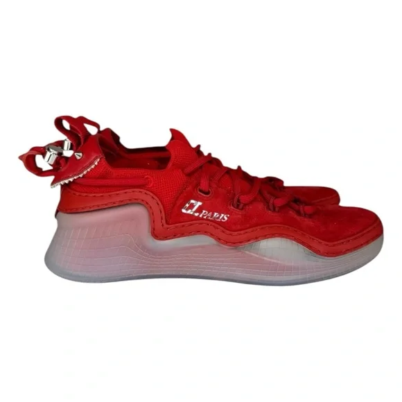 Christian Louboutin Red Arpoador Suede Sneakers Size 37 - Picture 4 of 11